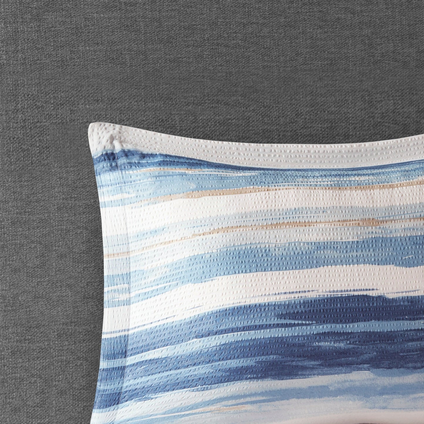 Collezione di 8 trapunte e copripiumini in seersucker stampato Madison Park Anchorage