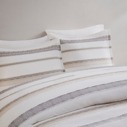 Set copripiumino Madison Park Langley in jacquard con fermagli, 3 pezzi (inserto escluso)