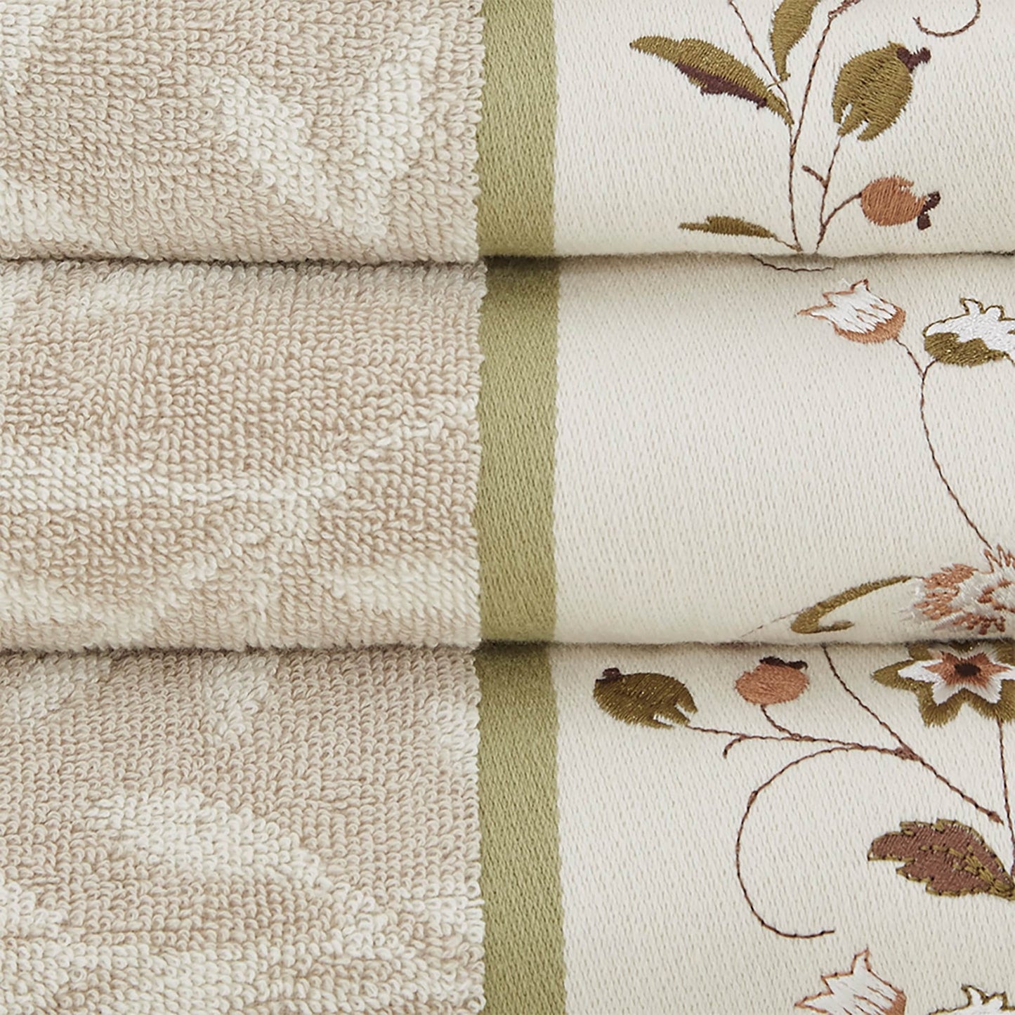 Set di asciugamani Madison Park Belle in cotone jacquard ricamato, 6 pezzi