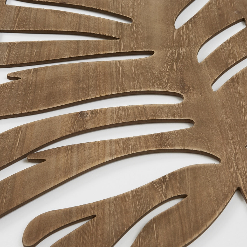 Set di decorazioni da parete in legno bicolore con motivo botanico Madison Park Birch Palms Birch