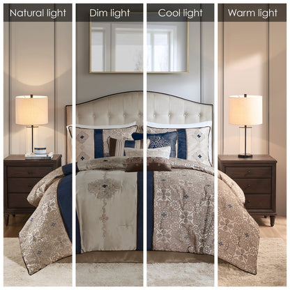 Set copripiumino jacquard da 7 pezzi Madison Park Blaine con cuscini decorativi