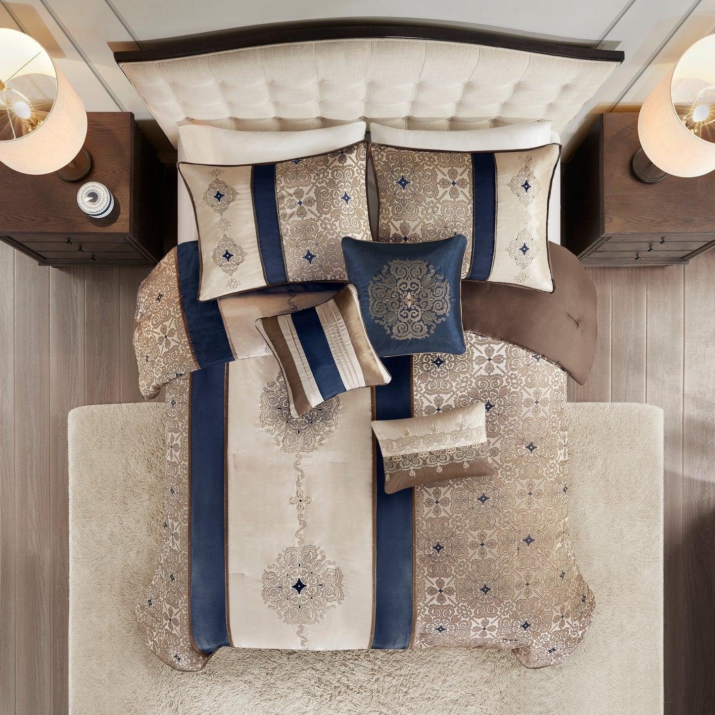 Set copripiumino jacquard da 7 pezzi Madison Park Blaine con cuscini decorativi