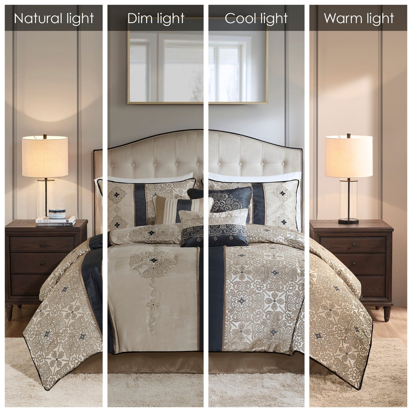 Set copripiumino jacquard da 7 pezzi Madison Park Blaine con cuscini decorativi