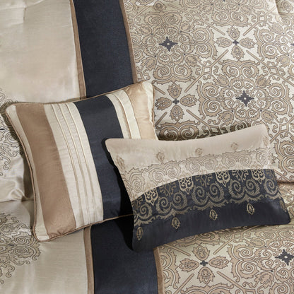 Set copripiumino jacquard da 7 pezzi Madison Park Blaine con cuscini decorativi