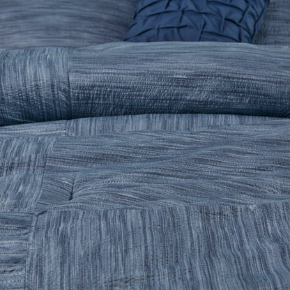 Set copripiumino in seersucker stampato Madison Park Clayton da 7 pezzi