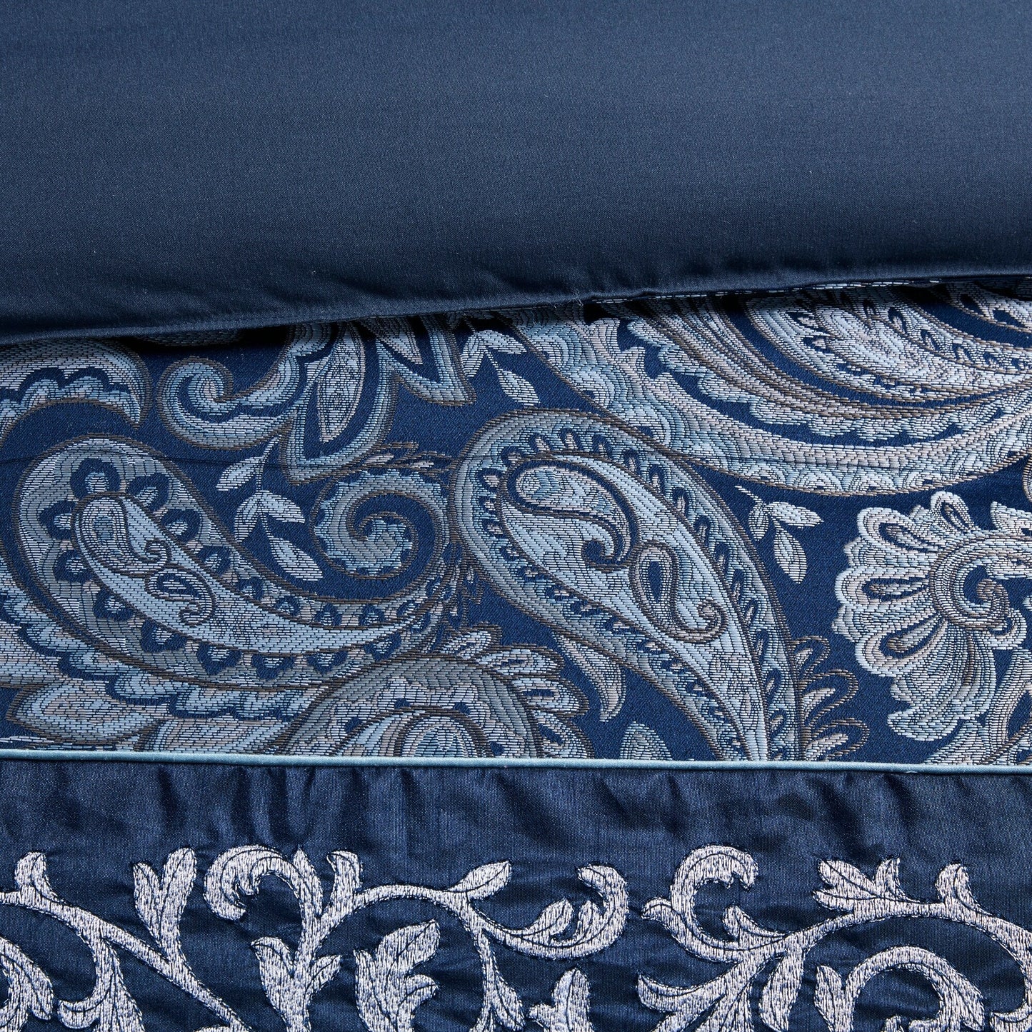 Set copripiumino jacquard Madison Park Elaine Navy da 7 pezzi