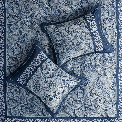 Set copripiumino jacquard Madison Park Elaine Navy da 7 pezzi