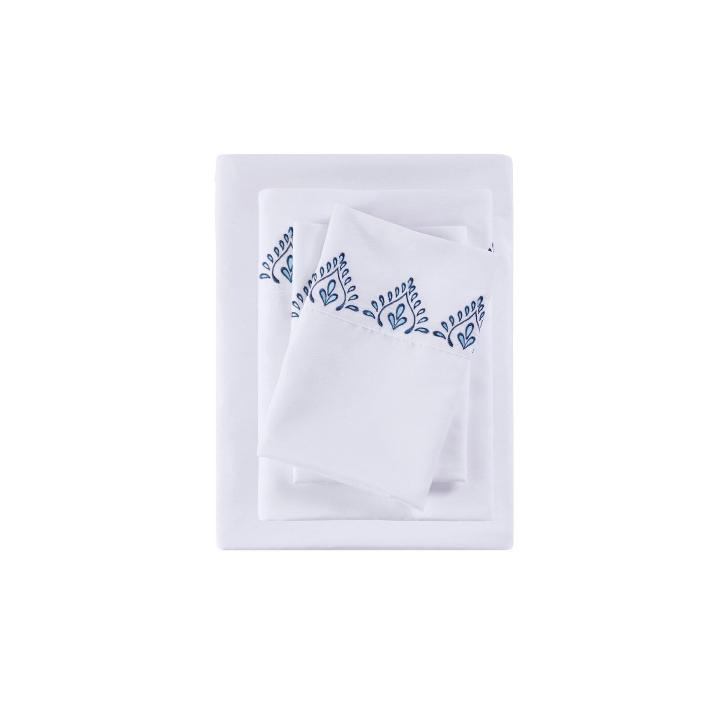 Set di lenzuola in microfibra ricamata Madison Park da 4 pezzi