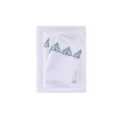 Set di lenzuola in microfibra ricamata Madison Park da 4 pezzi