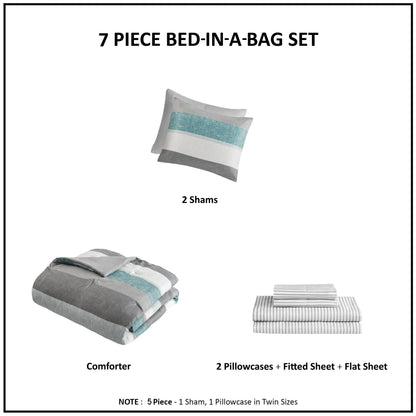 Set copripiumino Madison Park Essentials Deacon con lenzuola