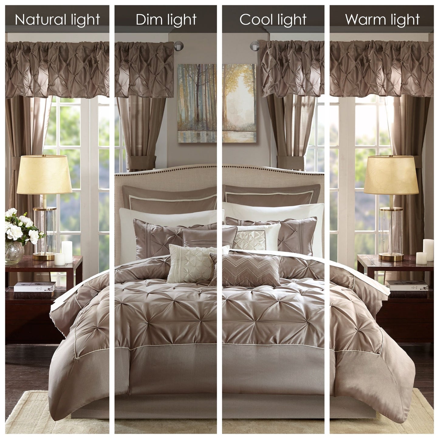 Madison Park Essentials Loretta 24 pezzi Room in a Bag con pannelli per finestre e set di lenzuola