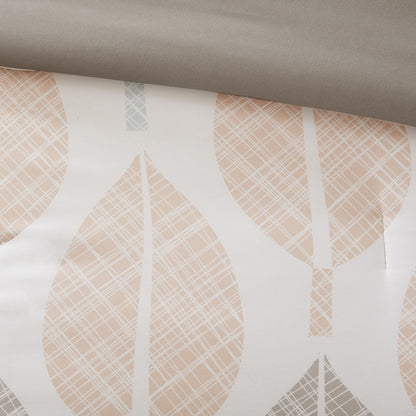 Set copripiumino Madison Park Essentials Pelham Bay Coral/Green con lenzuola in cotone