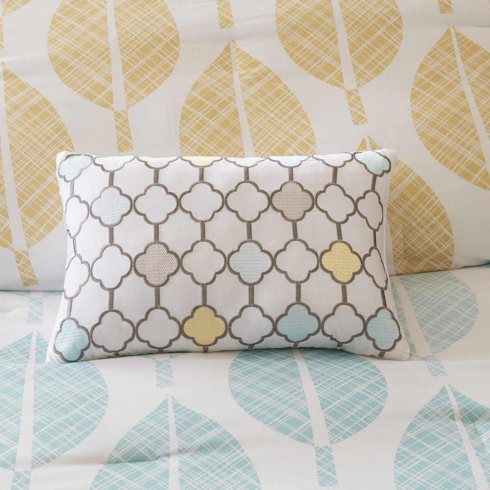 Madison Park Essentials Pelham Bay set copripiumino giallo/acquamarina da 9 pezzi con lenzuola in cotone