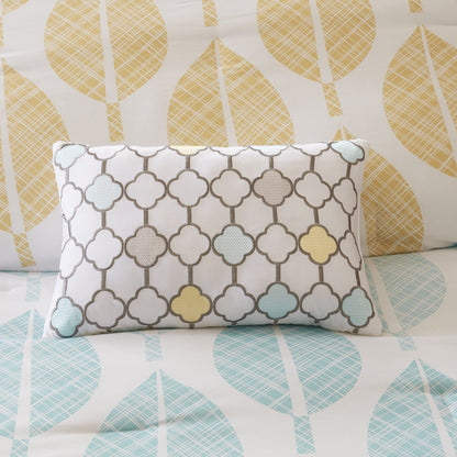 Madison Park Essentials Pelham Bay set copripiumino giallo/acquamarina da 9 pezzi con lenzuola in cotone