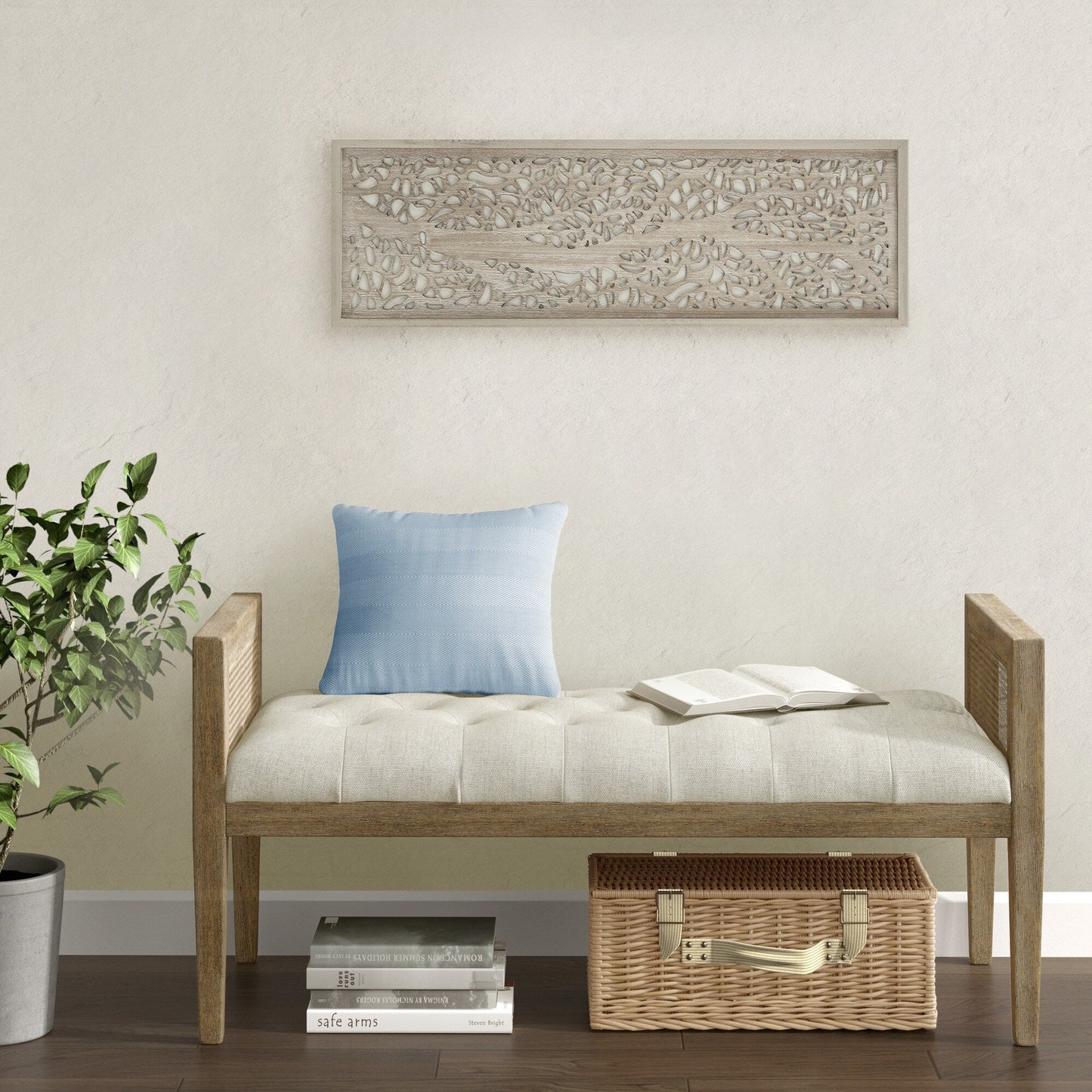 Decorazione murale con pannello incorniciato con rami di alloro tagliati al laser Madison Park