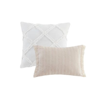 Set copripiumino in jacquard Madison Park Levi blu/naturale da 5 pezzi