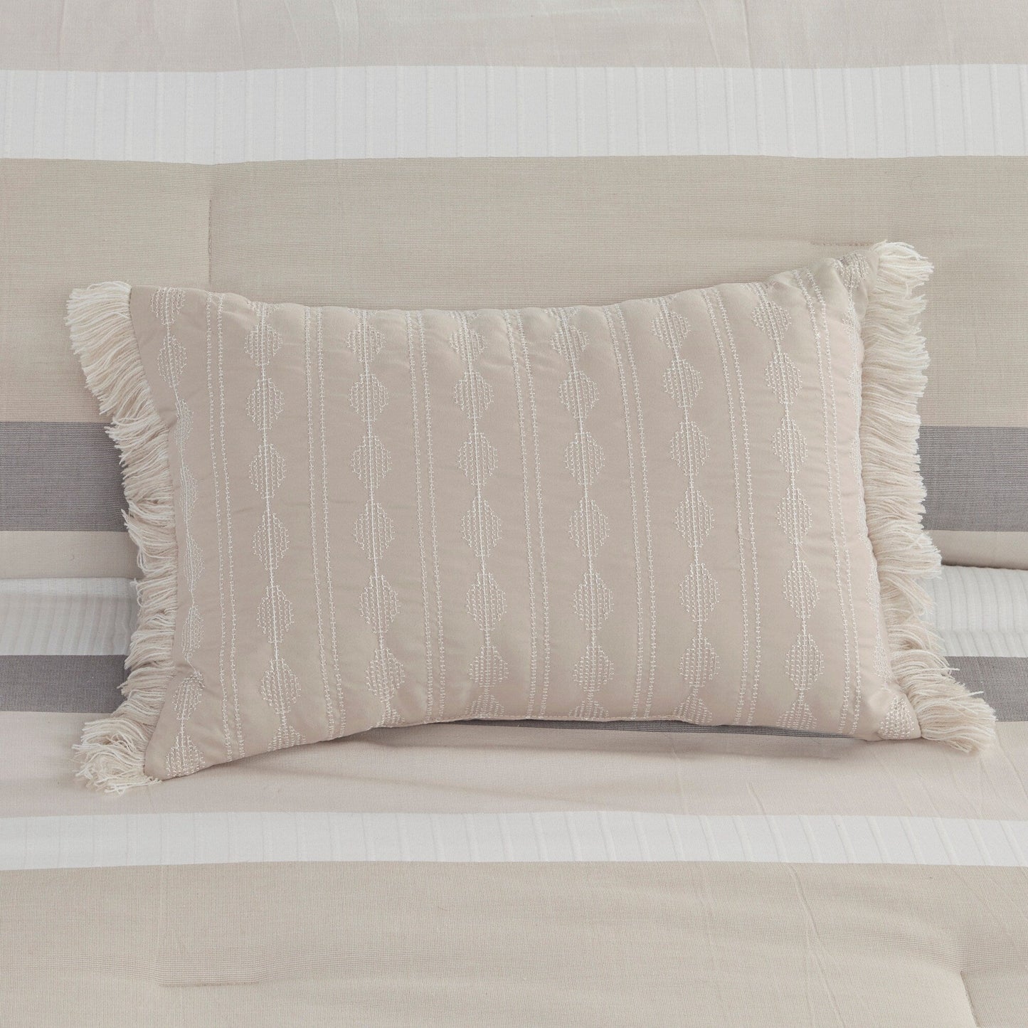 Set copripiumino in jacquard Madison Park Levi blu/naturale da 5 pezzi