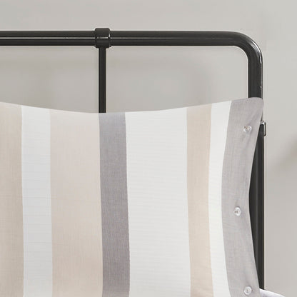 Set copripiumino in jacquard Madison Park Levi blu/naturale da 5 pezzi