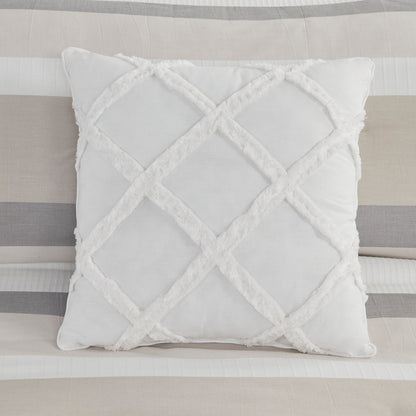 Set copripiumino in jacquard Madison Park Levi blu/naturale da 5 pezzi