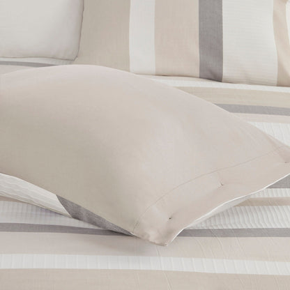 Set copripiumino in jacquard Madison Park Levi blu/naturale da 5 pezzi