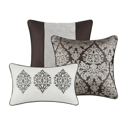 Set copripiumino jacquard Madison Park Lily da 6 pezzi con cuscini decorativi