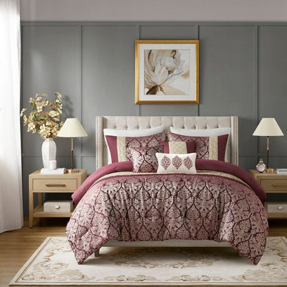 Set copripiumino jacquard Madison Park Lily da 6 pezzi con cuscini decorativi