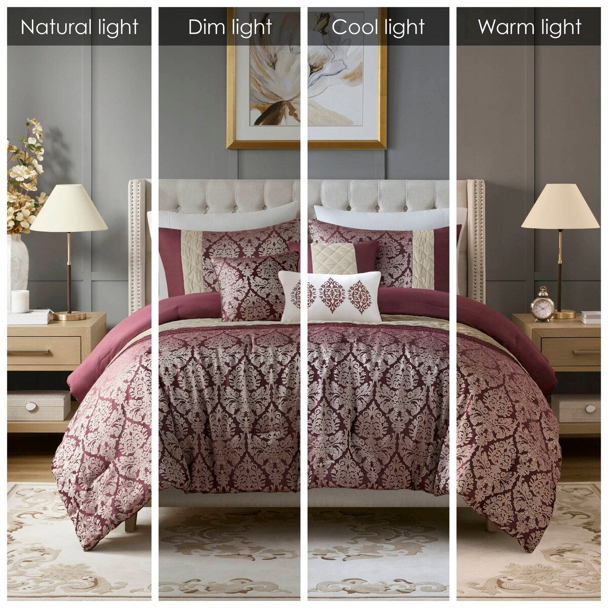 Set copripiumino jacquard Madison Park Lily da 6 pezzi con cuscini decorativi