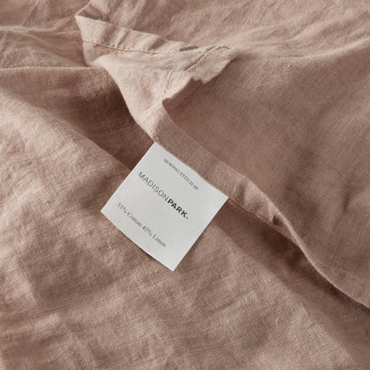 Set di lenzuola in misto lino Madison Park da 4 pezzi