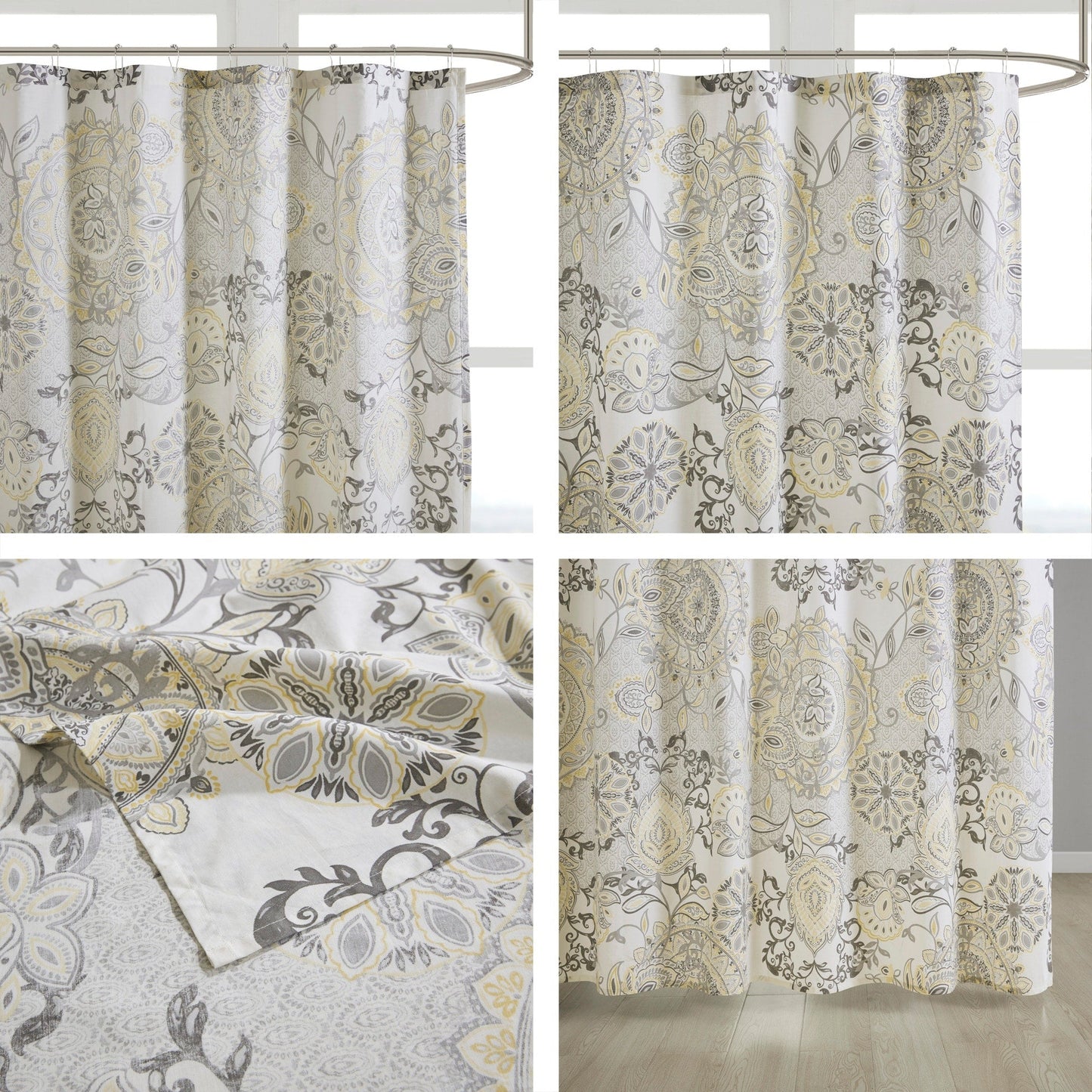 Tenda da doccia in cotone stampato Madison Park Loleta