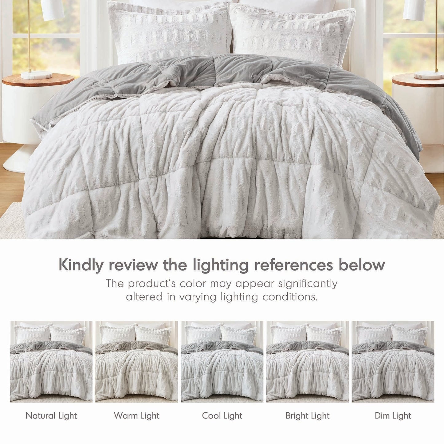 Set copripiumino lungo in pelliccia con stampa posteriore Margot di Madison Park