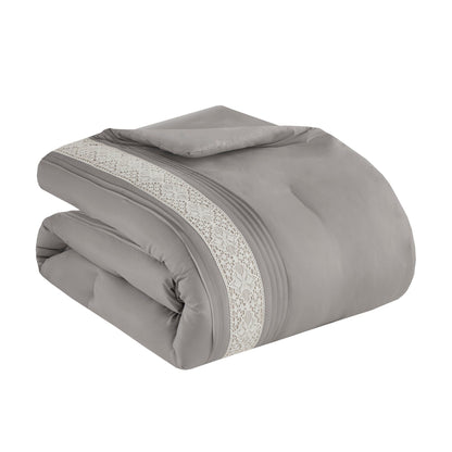 Set copripiumino con bordi in pizzo Marla di Madison Park, 7 pezzi, con cuscini decorativi