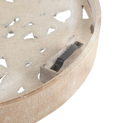 Set di decorazioni da parete in legno intagliato con motivo floreale bianco anticato Madison Park Medallion Trio, 3 pezzi