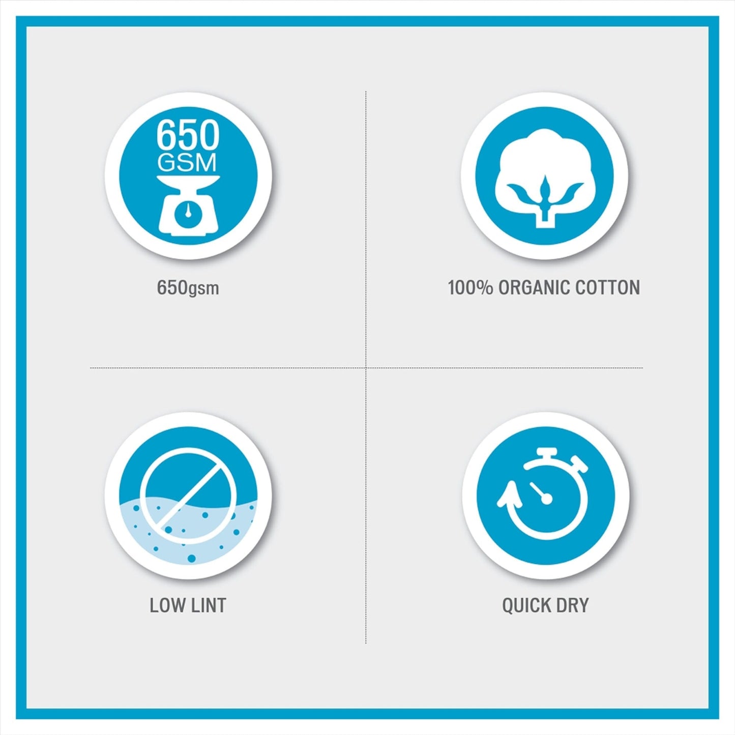 Set di asciugamani in cotone biologico Madison Park da 6 pezzi