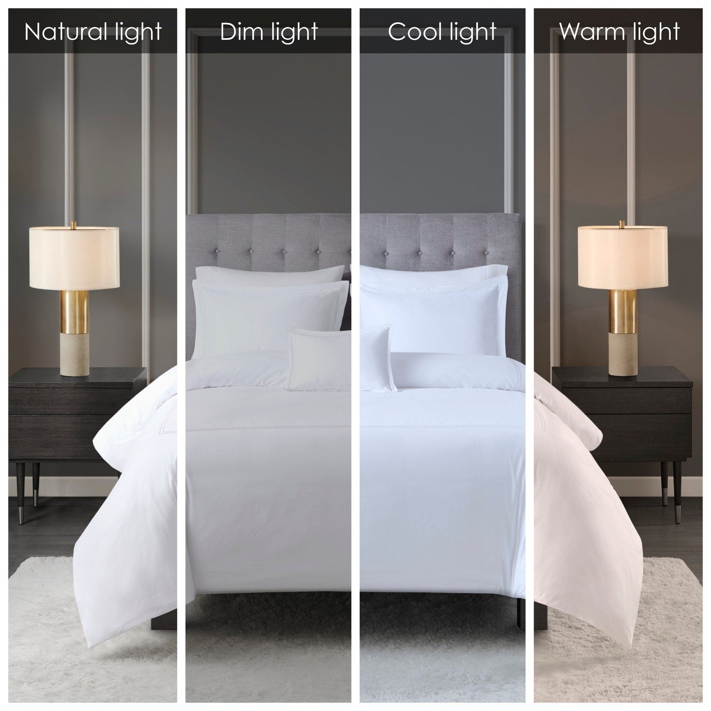 Set copripiumino ricamato Madison Park Signature Luxury Collection in raso di cotone 100%, 500 fili