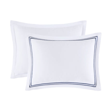 Set copripiumino ricamato Madison Park Signature Luxury Collection in raso di cotone 100%, 500 fili