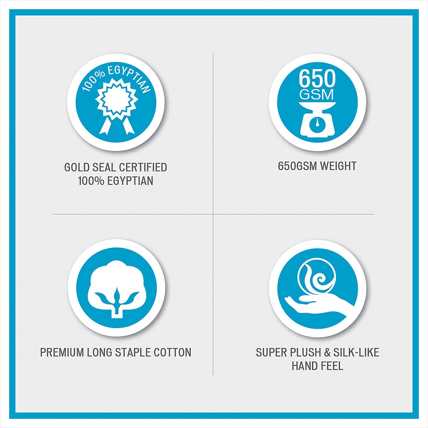 Set di asciugamani Madison Park Signature Luce in cotone egiziano al 100%, 6 pezzi