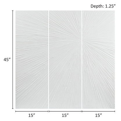 Madison Park Signature Sunburst Trittico dipinto a mano, set di 3 pezzi di arte murale in resina tridimensionale