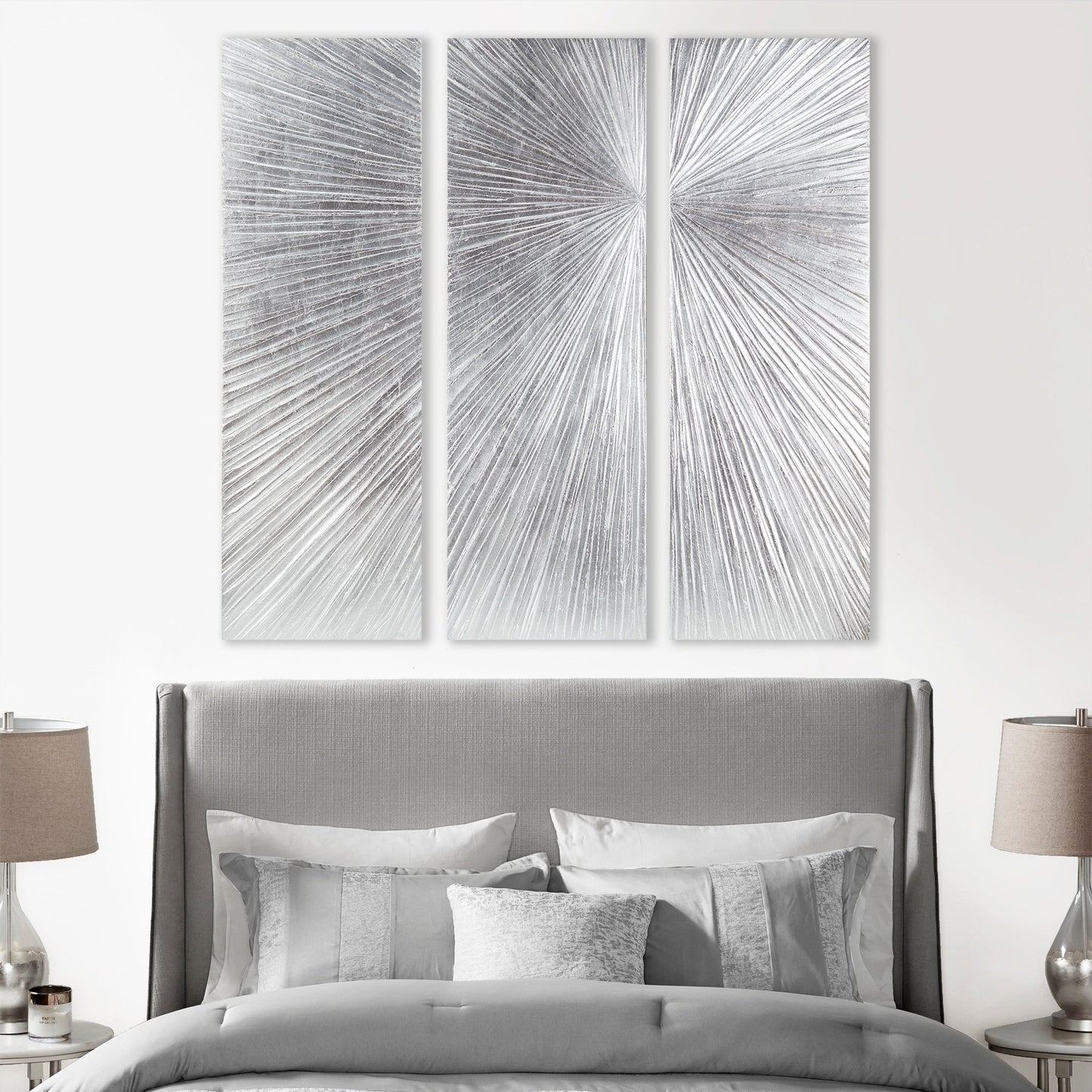 Madison Park Signature Sunburst Trittico dipinto a mano, set di 3 pezzi di arte murale in resina tridimensionale