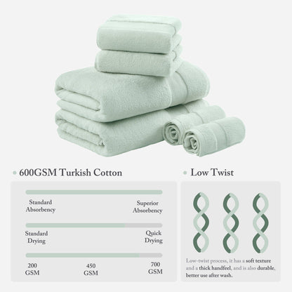 Set di asciugamani da bagno in cotone turco Madison Park Signature da 6 pezzi