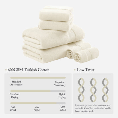 Set di asciugamani da bagno in cotone turco Madison Park Signature da 6 pezzi