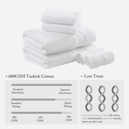 Set di asciugamani da bagno in cotone turco Madison Park Signature da 6 pezzi