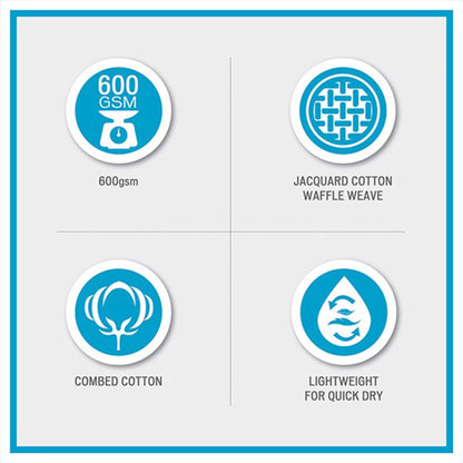 Set di 6 asciugamani da bagno antimicrobici in cotone a nido d'ape Madison Park Spa, jacquard e tessuto a nido d'ape