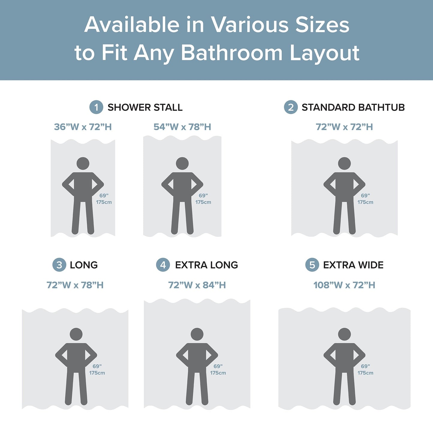 Tenda da doccia a nido d'ape Madison Park Spa con trattamento 3M