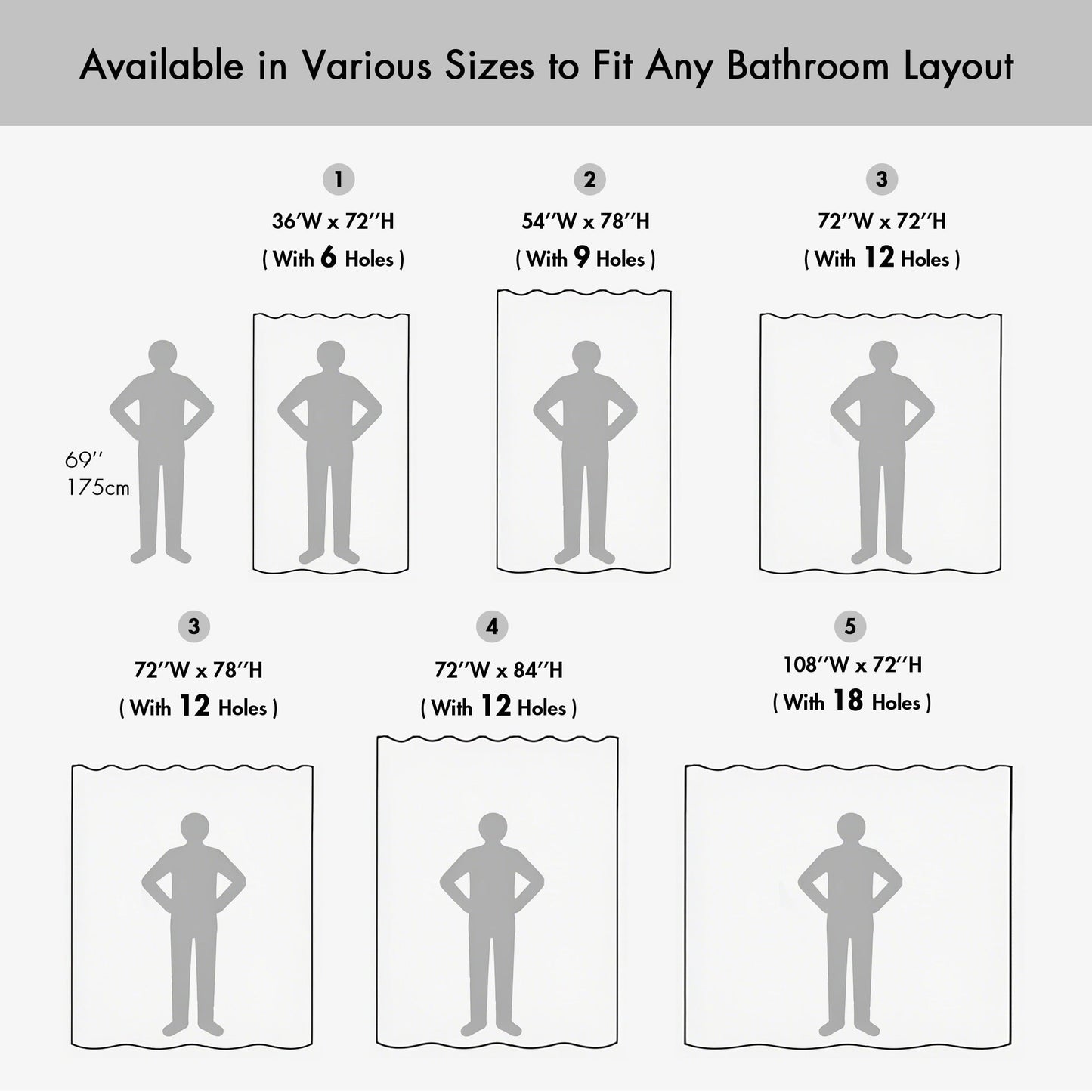 Tenda da doccia a nido d'ape Madison Park Spa con trattamento 3M