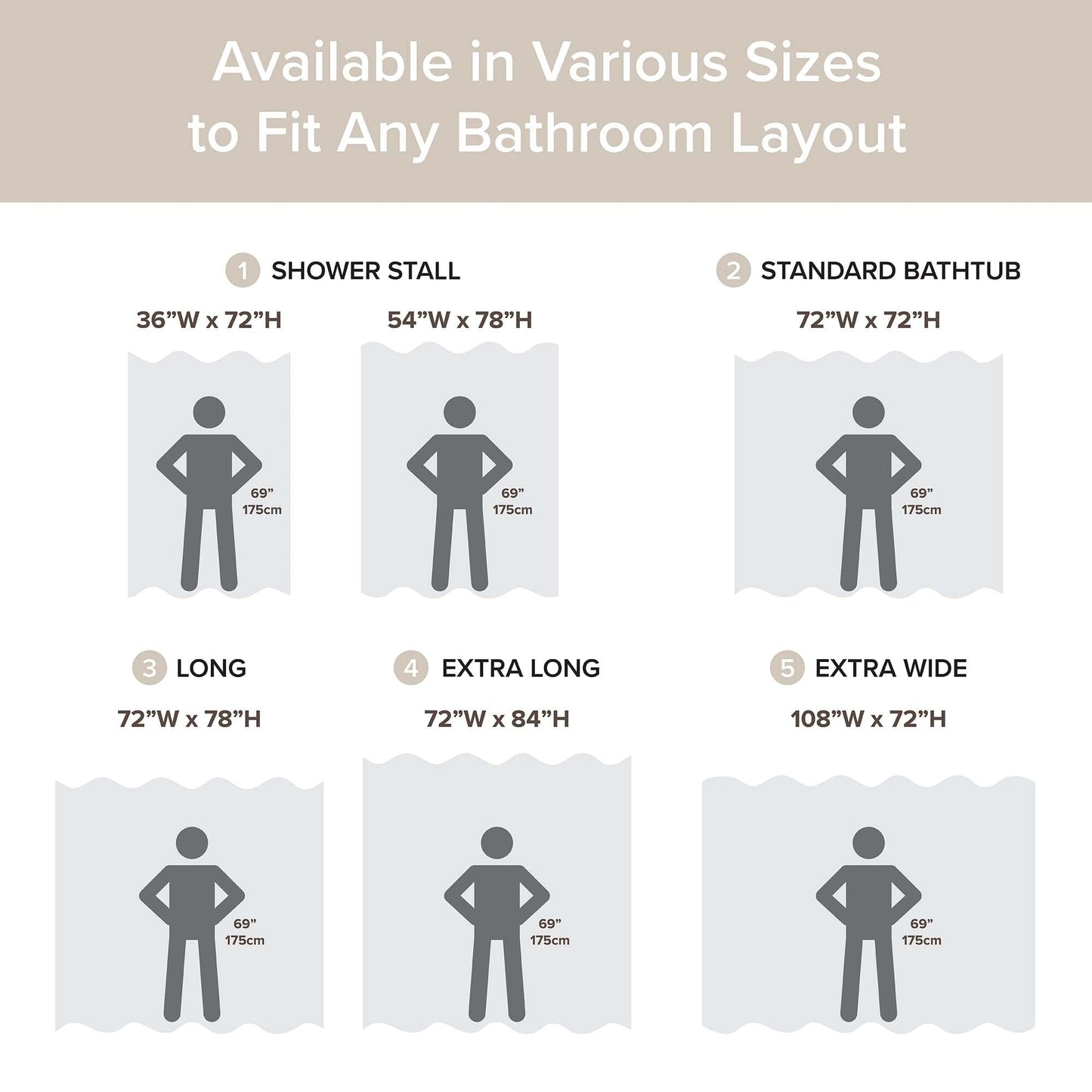 Tenda da doccia a nido d'ape Madison Park Spa con trattamento 3M