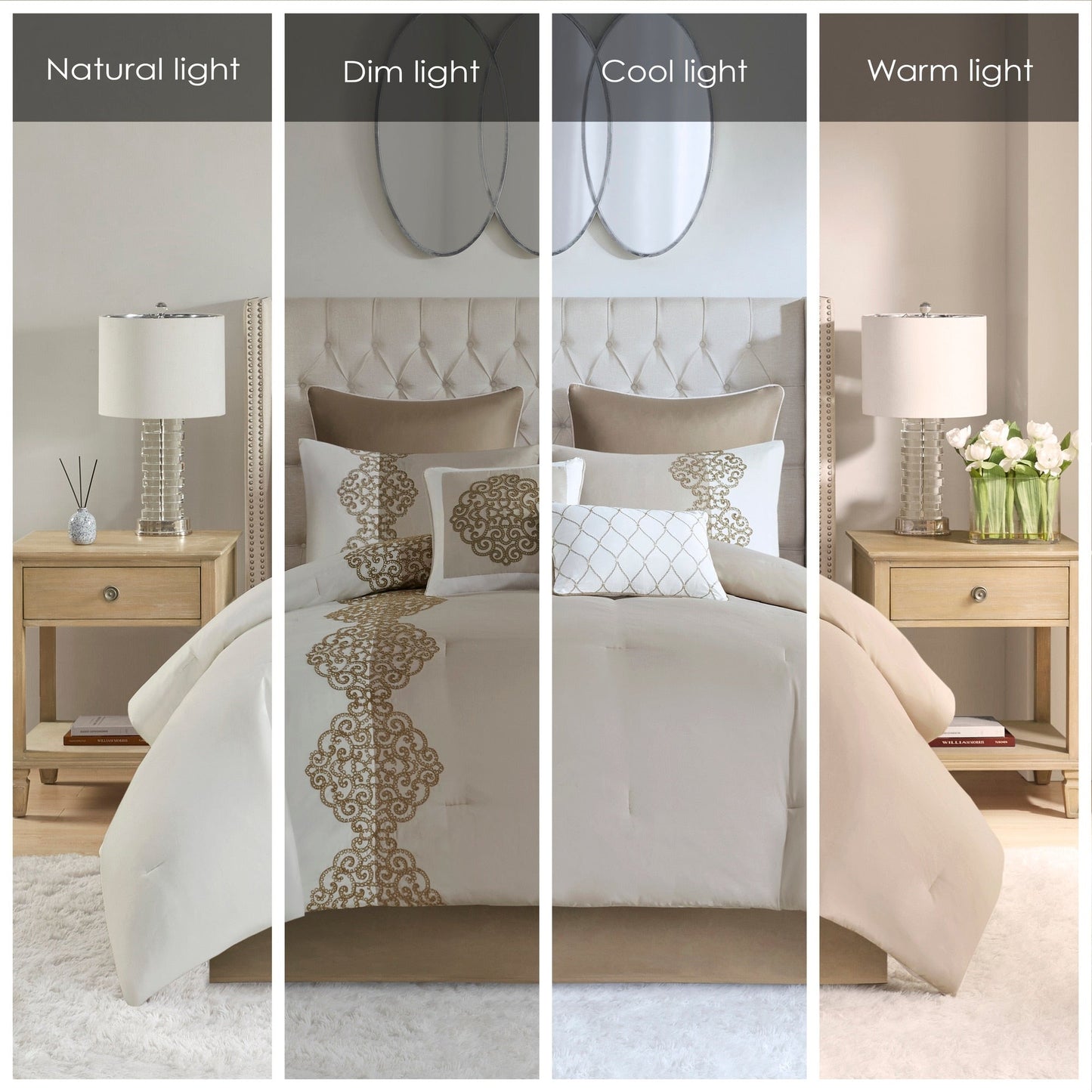 Set di piumoni in microfibra ricamati Madison Park Vera da 8 pezzi