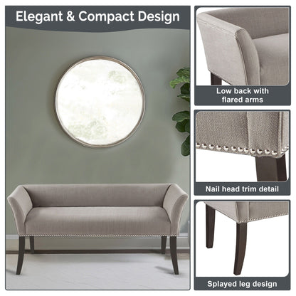 Panca imbottita Madison Park Welburn 49.5 con schienale e gambe in legno