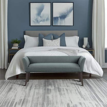 Panca imbottita Madison Park Welburn 49.5 con schienale e gambe in legno