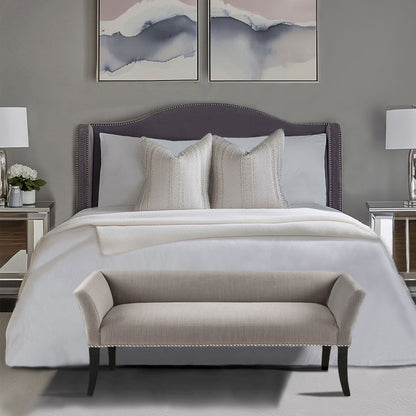 Panca imbottita Madison Park Welburn 49.5 con schienale e gambe in legno