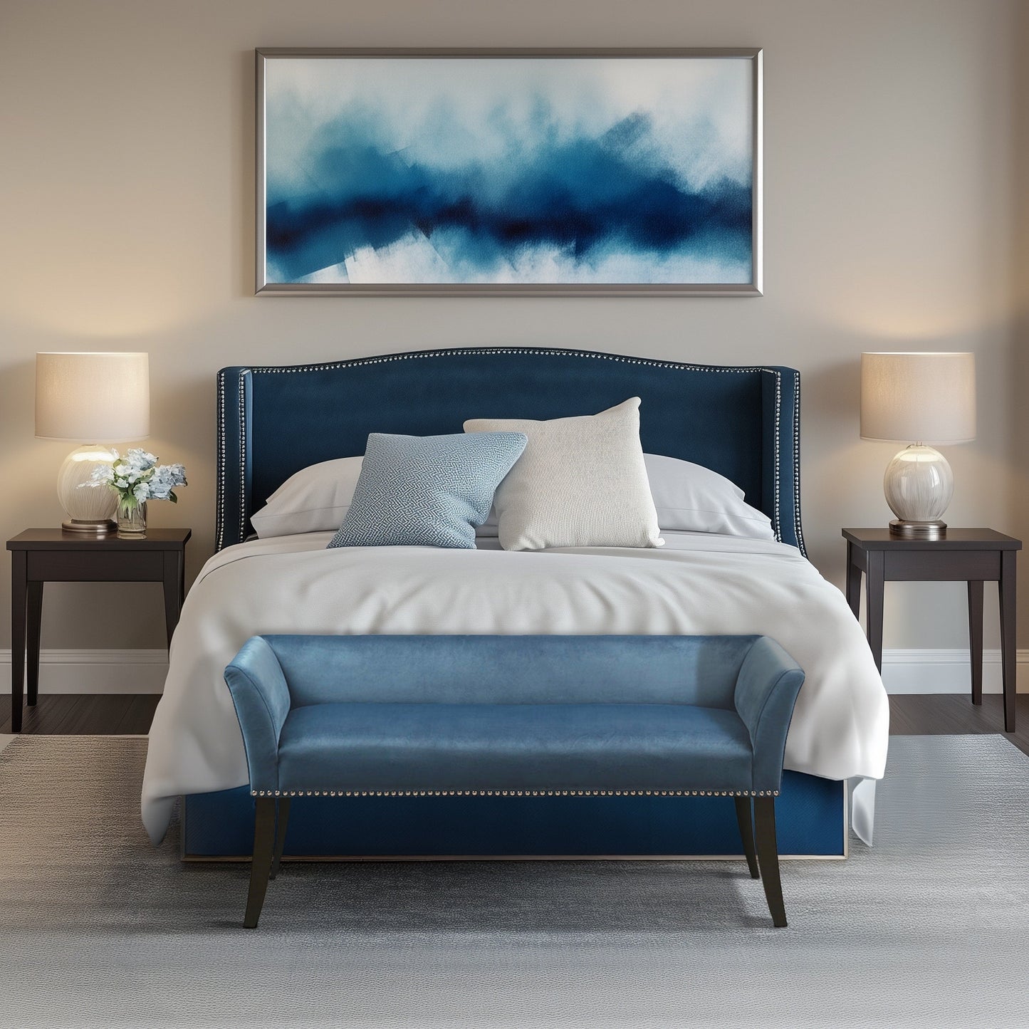 Panca imbottita Madison Park Welburn 49.5 con schienale e gambe in legno